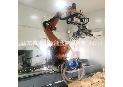 石英顆粒智能拆垛拆包線 視覺拆垛機器人工作現(xiàn)場