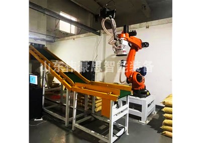 袋裝珍珠粉機(jī)械手拆垛機(jī) 拆垛機(jī)器人工作現(xiàn)場